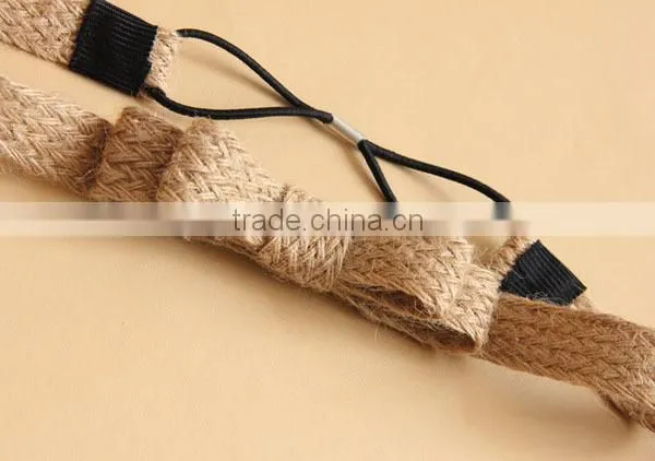 Handmade Retro Hemp Rope Elastic Stretchy Hair Band Headband