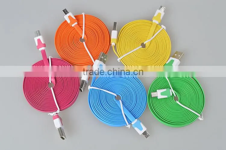 2015 universal flat low profile usb to micro usb cable for smart phone
