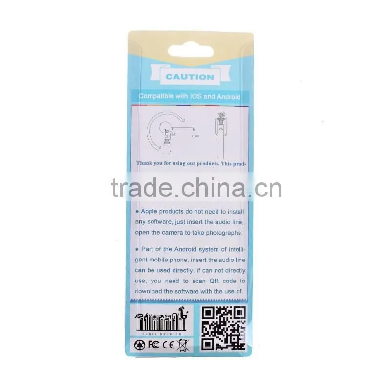 2015 Hot sales selfie stick with cable and non bluetooth