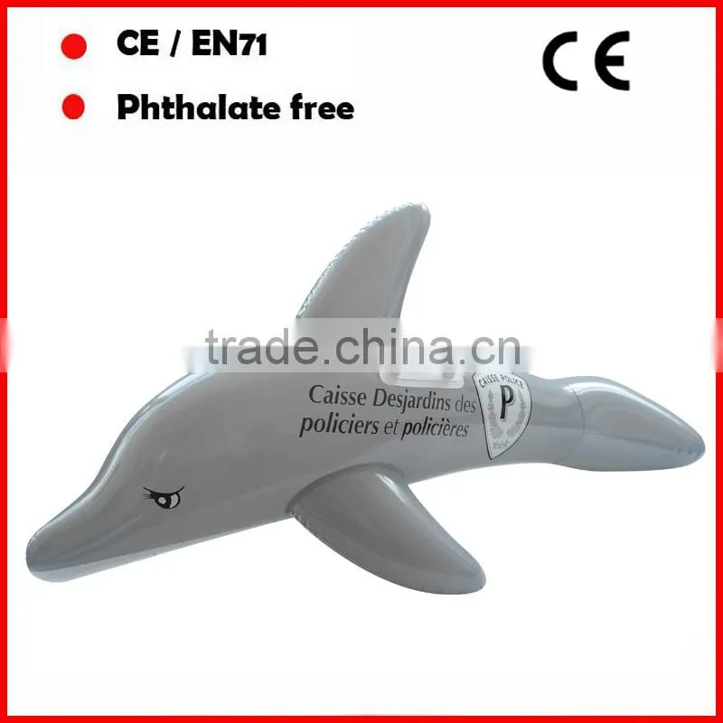 Blue color PVC inflatable shark toys for kids inflatable pool floating animals