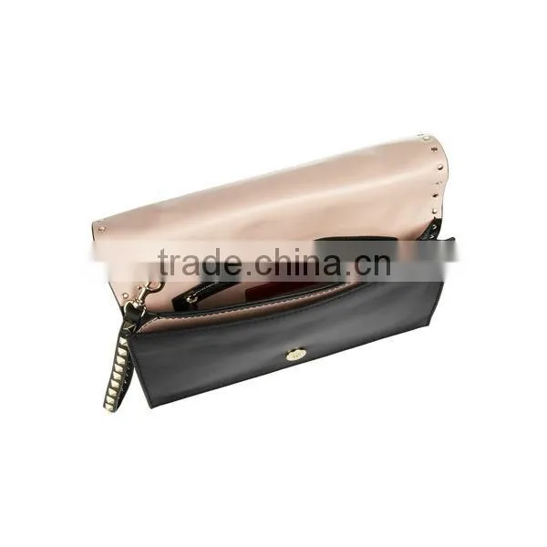 3719-2015 black PU leather high quality ladies clutch bag