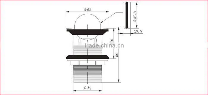 Flap Basin Drain, Chrome Finish