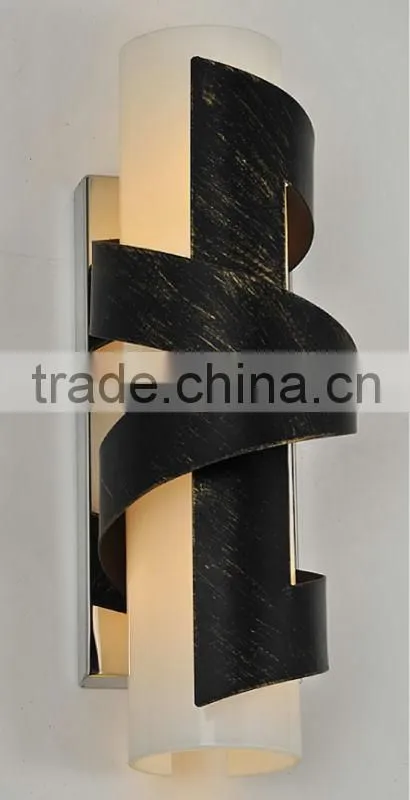 Black brush gold wall mounted torch light MB3306-2BK