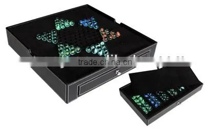 Amazing Double Use Backgammon And Chinese Checker PU Names Of Indoor Games