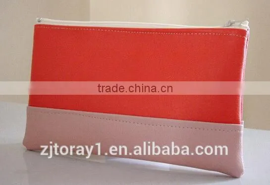 Orange and pink clutch bag faux leather clutch bag for women