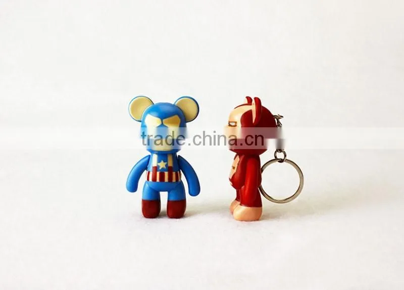Creative Gloomy Bear LED light flash keychain with sound
