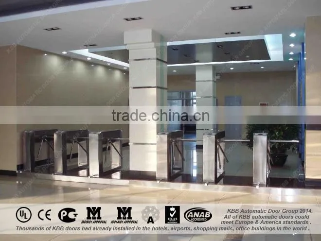 China Three Arm Turnstile for office building, access control, stainless steel structure, ISO9001 CE UL certificate