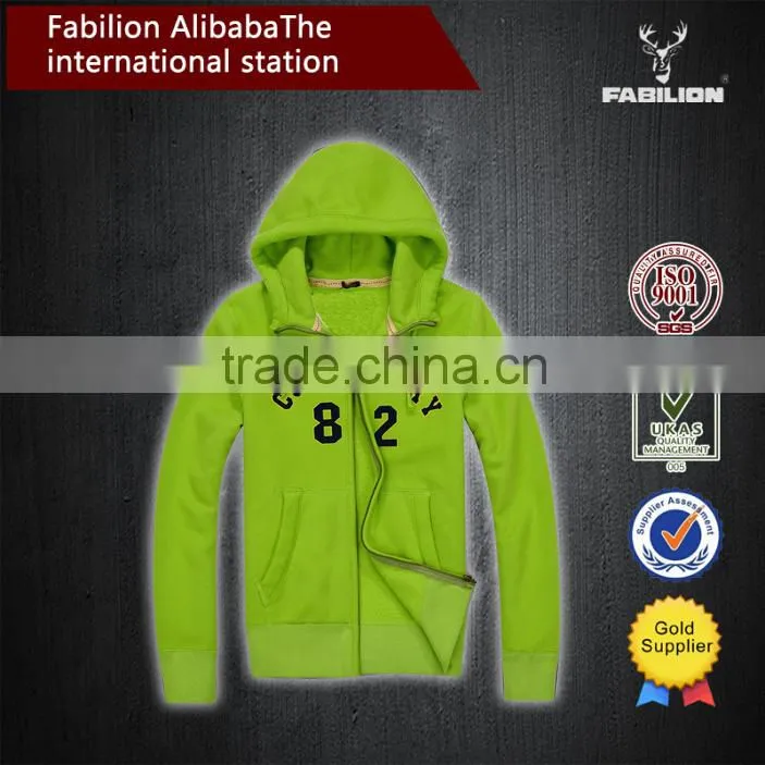 Slim new winter washed cotton cashmere European style for custom zip hoodie