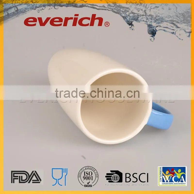 Reusable White Plain Ceramic Mug With Lid