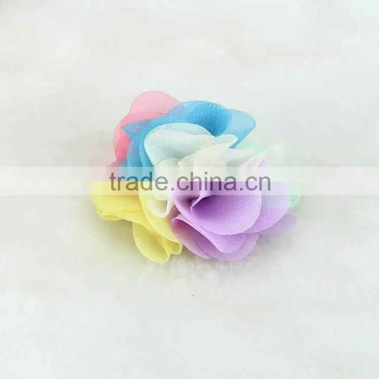 2016 Summer Colorful Chiffon Flower,Diy clothing accessories chiffon fabric flowers