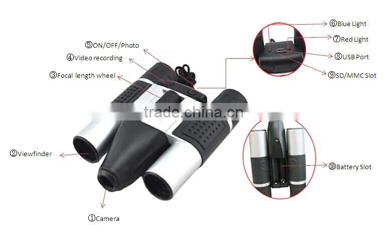 10*25 101-1000 Meters Digital Telescope Video Camera DVR