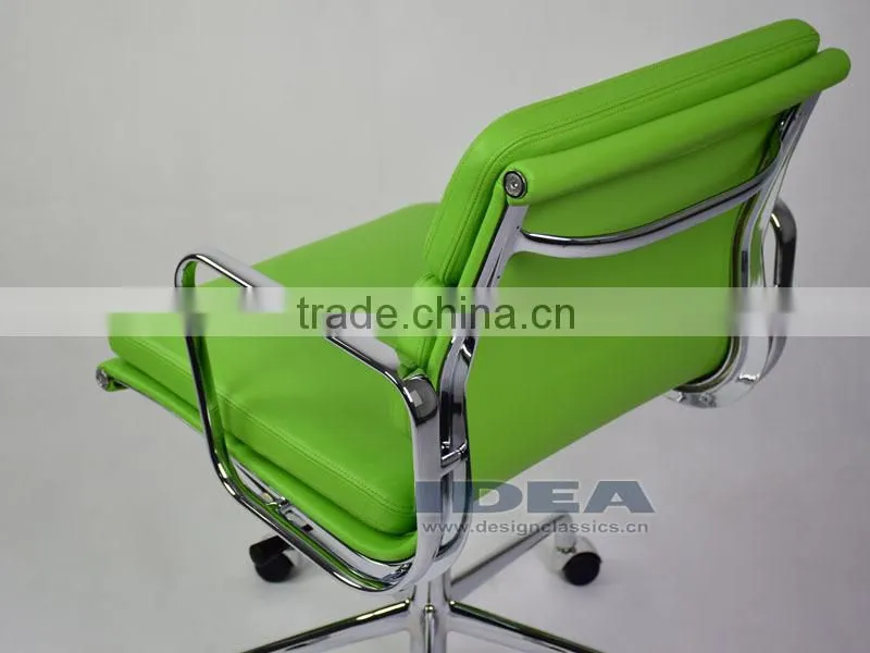 Replica Charles and Ray EA217 Low Back Soft Pad Desk Chair - Salad Green Color Genuine Leather