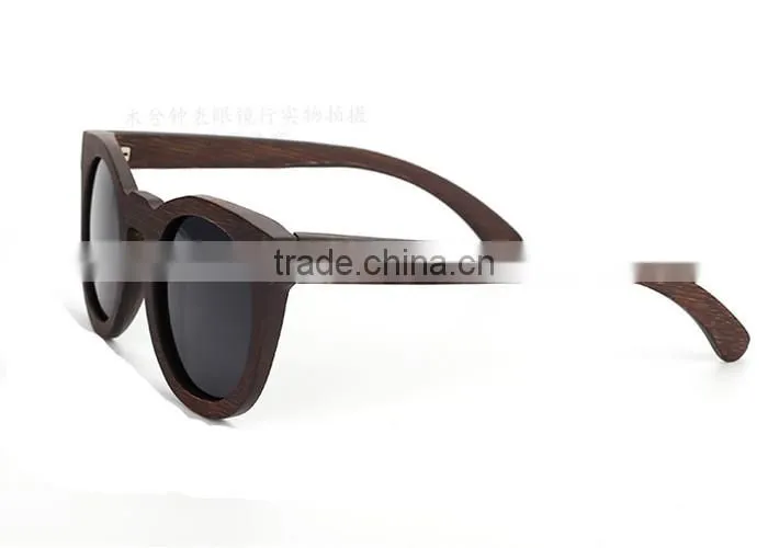 2016 classic LOW MOQ high-end UV400 mirror lens custom design bamboo wooden polarized sunglasses metal combination