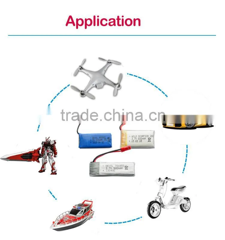 Wholesale 600 mah lithium polymer battery 3.7v for RC hobby