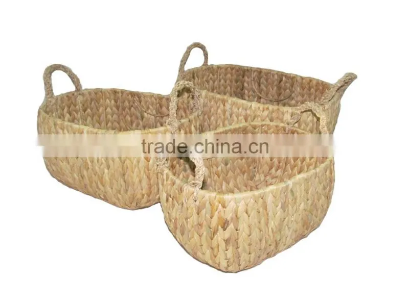 2015 New Product Rectangle Water Hyacinth Basket for Home Decoration and Furniture