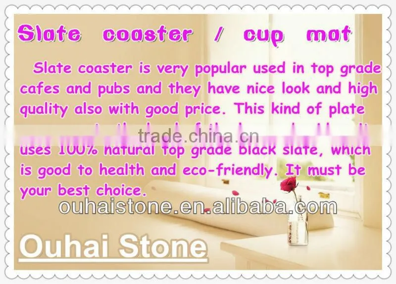 Wood material base hotel dishes slate stone round stone plate
