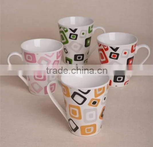Best Selling porcelain coffee mug ceramic V shape mugs