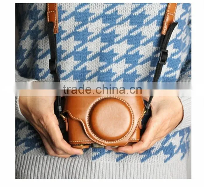 Alibaba competitive price newest leather Camera Bag in Dongguan