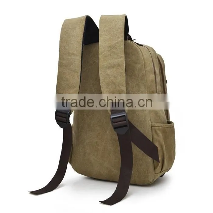 China wholesale vintage canvas backpack school bags for teenagers boys