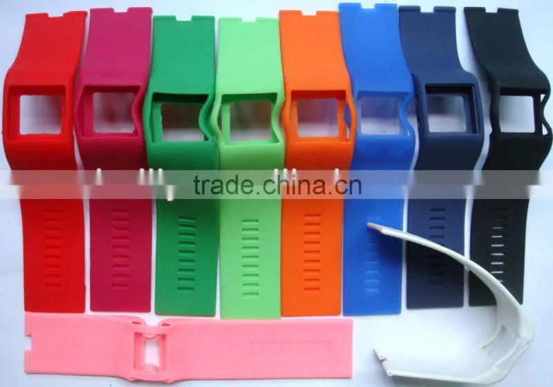 Fashion sport silicone rubber Wide bands Wrist watch customized logo printing