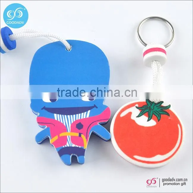 Guangzhou keychain factory machining custom logo printed eva foam keychain