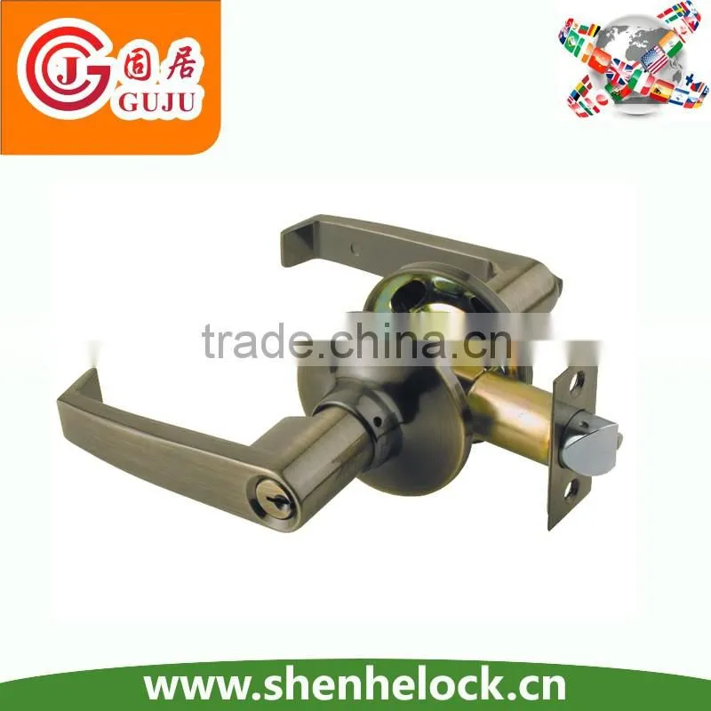 North America style residential brass grade 3 door grip handle lockset tubular lever lock