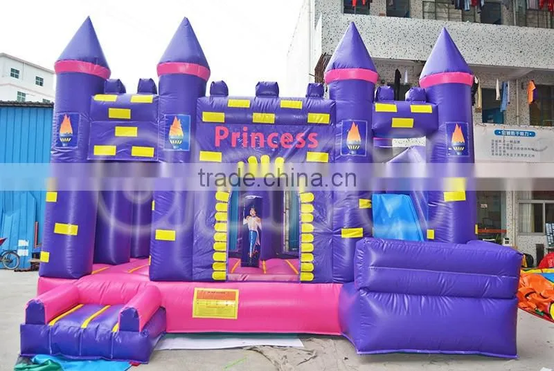outdoor castle & slide combo inflatable combo bouncy jumping castle with slide for sale