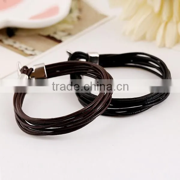 multilayers boys thin leather bracelet, teen leather bracelet