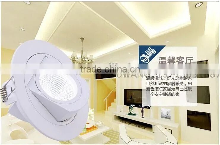 new design 360 degree rotatable 5w 7w 12w cob led light downlight with 3year warranty