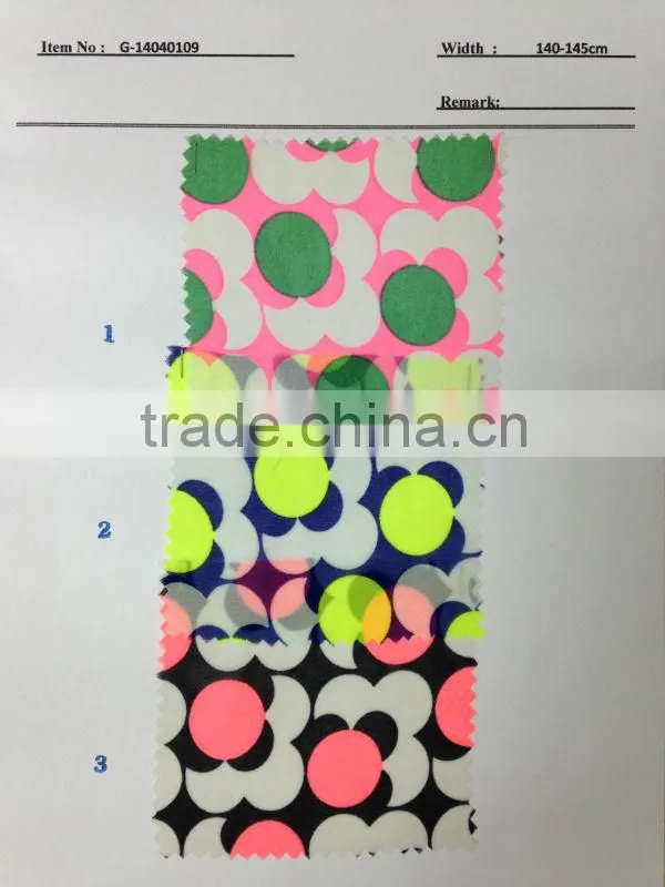 US$ 1/M up Chiffon Print Fabric Textile Stock Stocklot:G-14040109