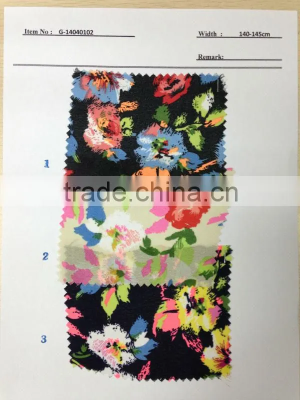 US$ 1/M up Chiffon Print Fabric Textile Stock Stocklot:G-14040102