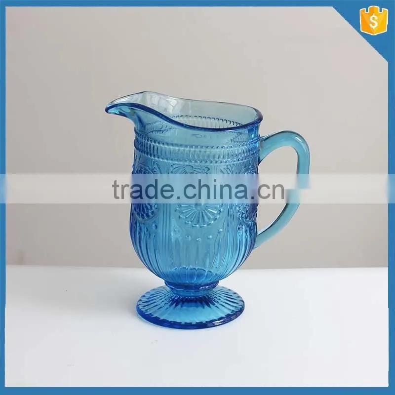 Hot selling blue colors glass pitcher set