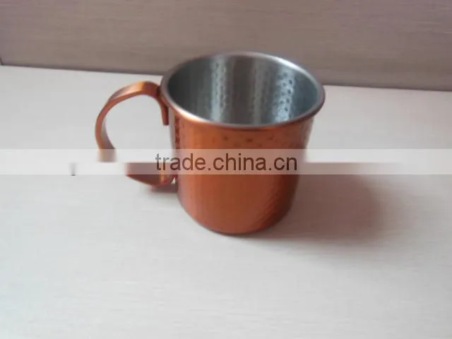 stainless steel plated copper cup with handle