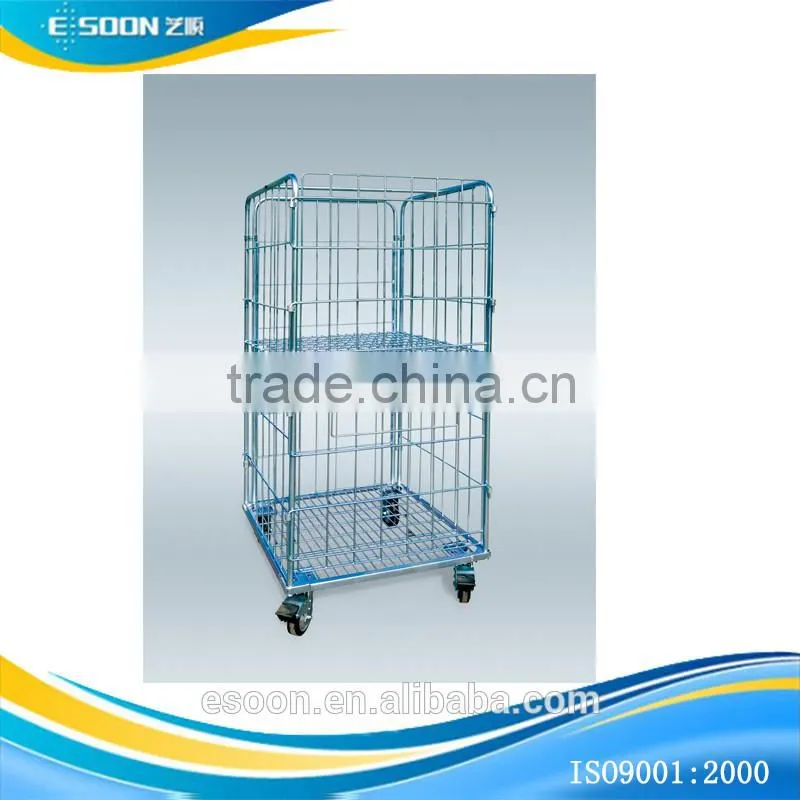 Library steel pallet show cage rack trolley