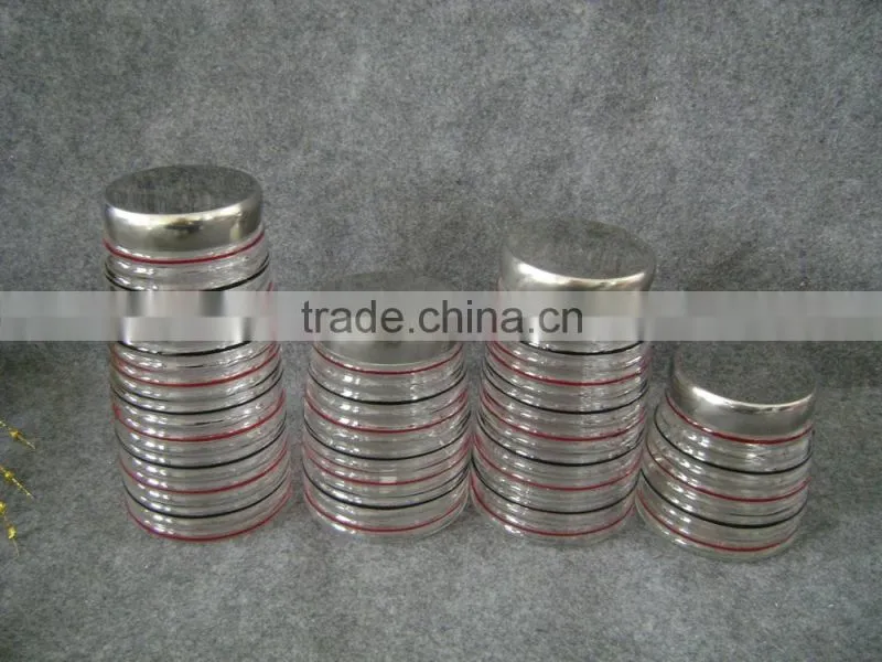 colorful glass jar with metal lid