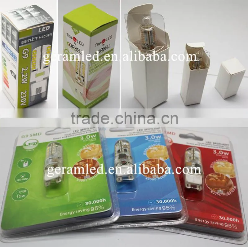 China factory price ceramic pc 360 degree g9 led light bulb