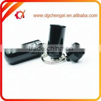 2016 Hot Sale Green Round Bottom Waterproof Pill Box With Keyrings,Earplug Storage Bottle