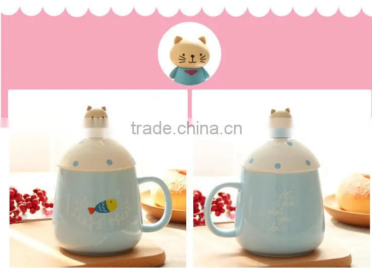 promotional custom colorful ceramic mugs with C-handle