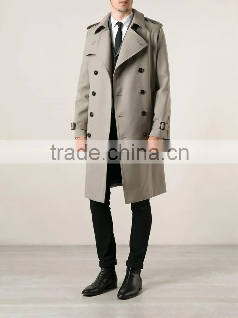 2014 new style khaki trench coat men