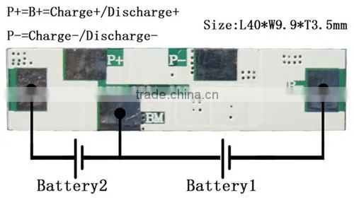 PCB motherboard For 7.4V 2S Li-ion Battery Packs
