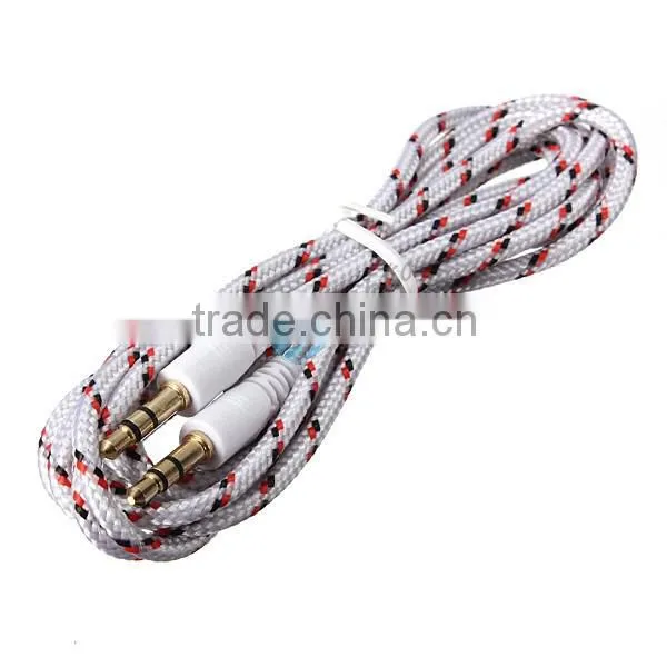3.5mm Round Audio Stereo Cable Braided Auxiliary Cable