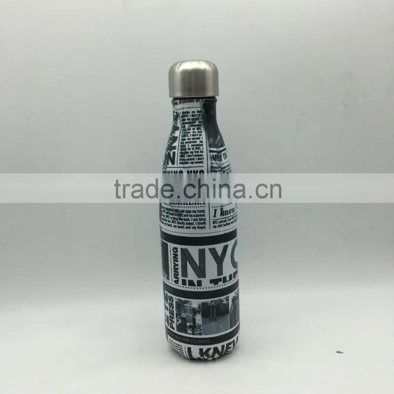 500ml Stainless steel bottle insulated bottle/ vacuum water drinking bottle creat air transfer