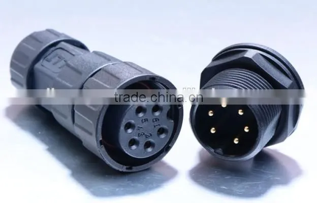 UL/TUV/SAA approved LLT M25 6 contacts wire to board connector waterproof connector