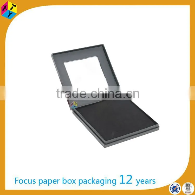 black cardboard paper jewelry gift boxes clear lid