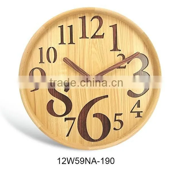 12 inch novelty wooden art funky wall clocks(12W59NA-160)