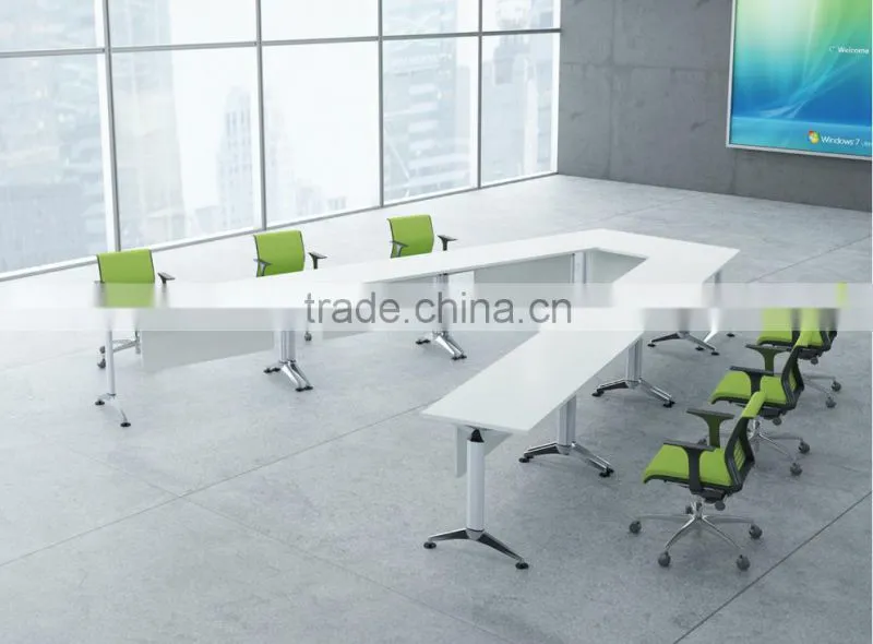 2016 Liansheng white MFC conference folding table for board room