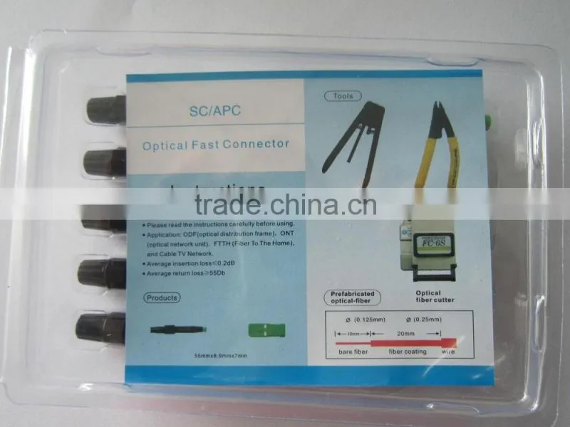 FTTH field Quick assembly sc/apc SM fiber optic fast connector