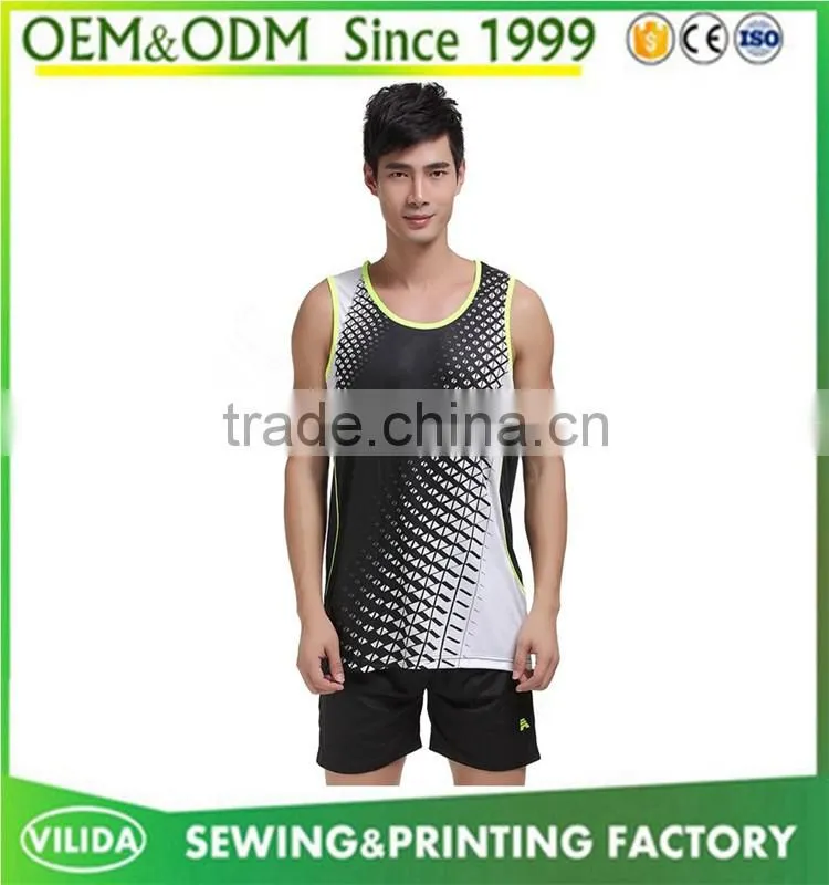 Hot Sale Sublimation Custom Women's Running Wear Cheap Price Men Singlet Jersey