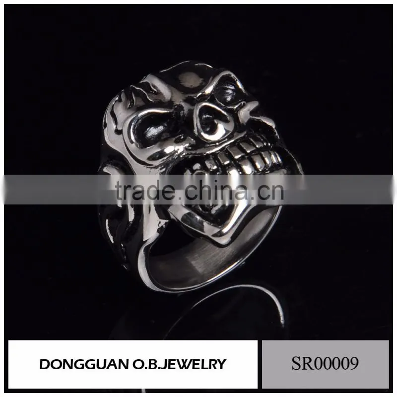 Promotional Fashion Ring Finger Rings Photos /Stainless Steel Skull Ring For Men