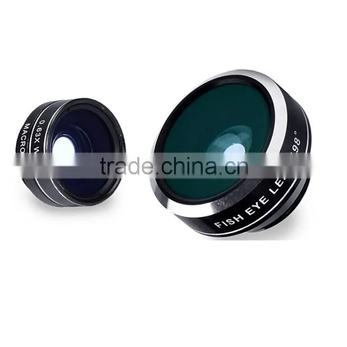 APEXEL 3 in 1 universal clip fish eye wide angle macro mobile phone lens for iPhone 6